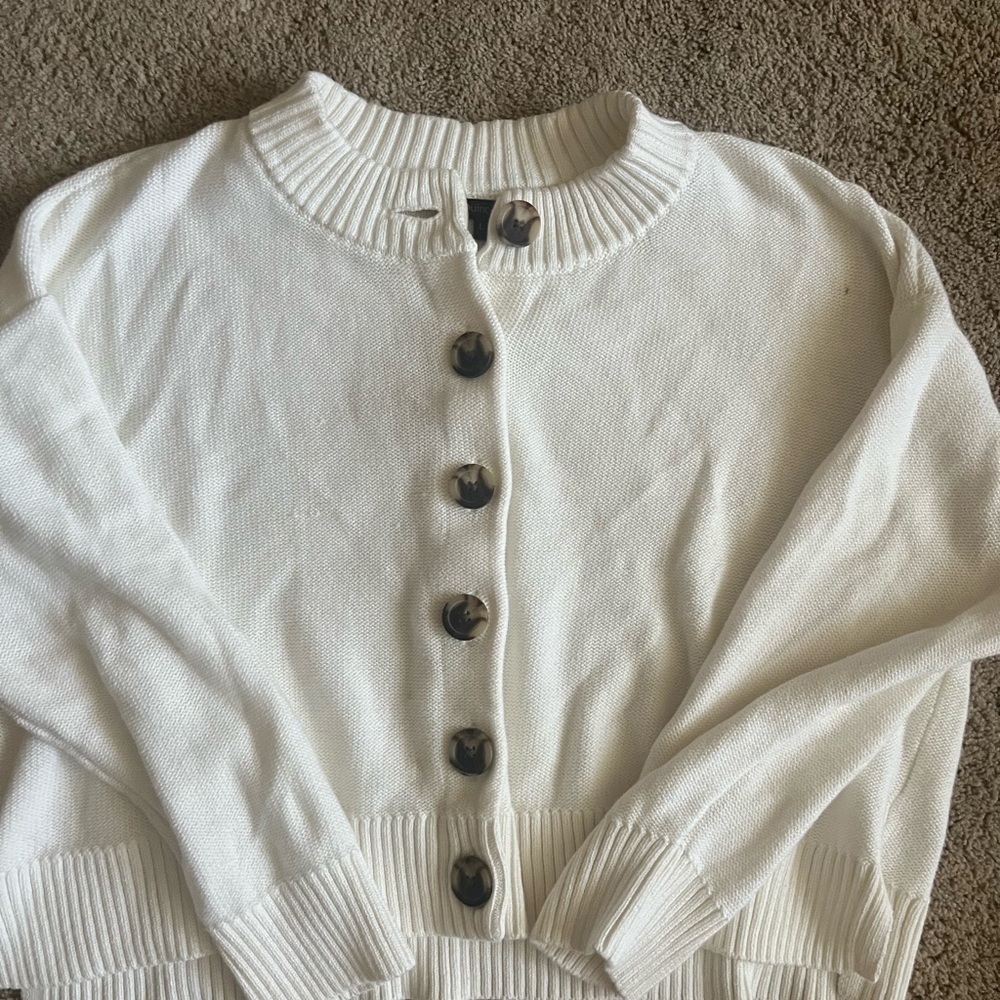 Quince cropped cardigan, so comfy!